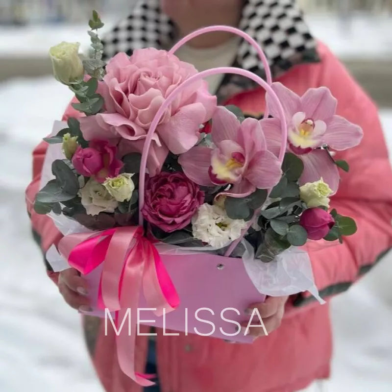 Композиция в сумочке &laquo;Розовые мечты&raquo;