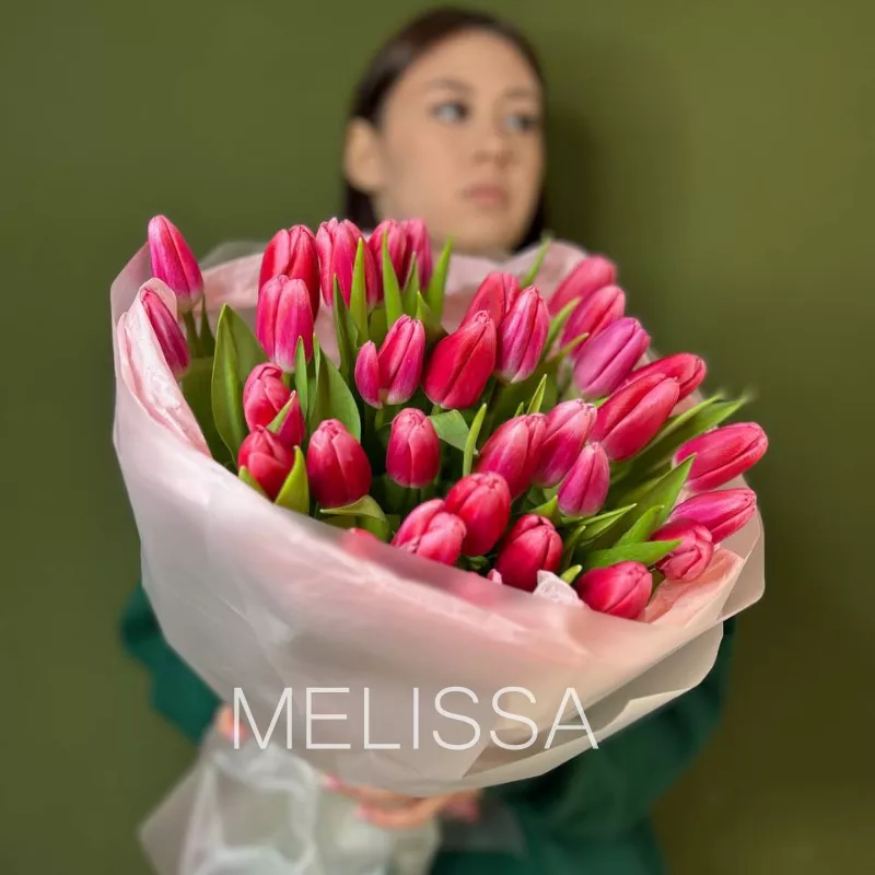 Букет Тюльпанов Розовый взрыв весны